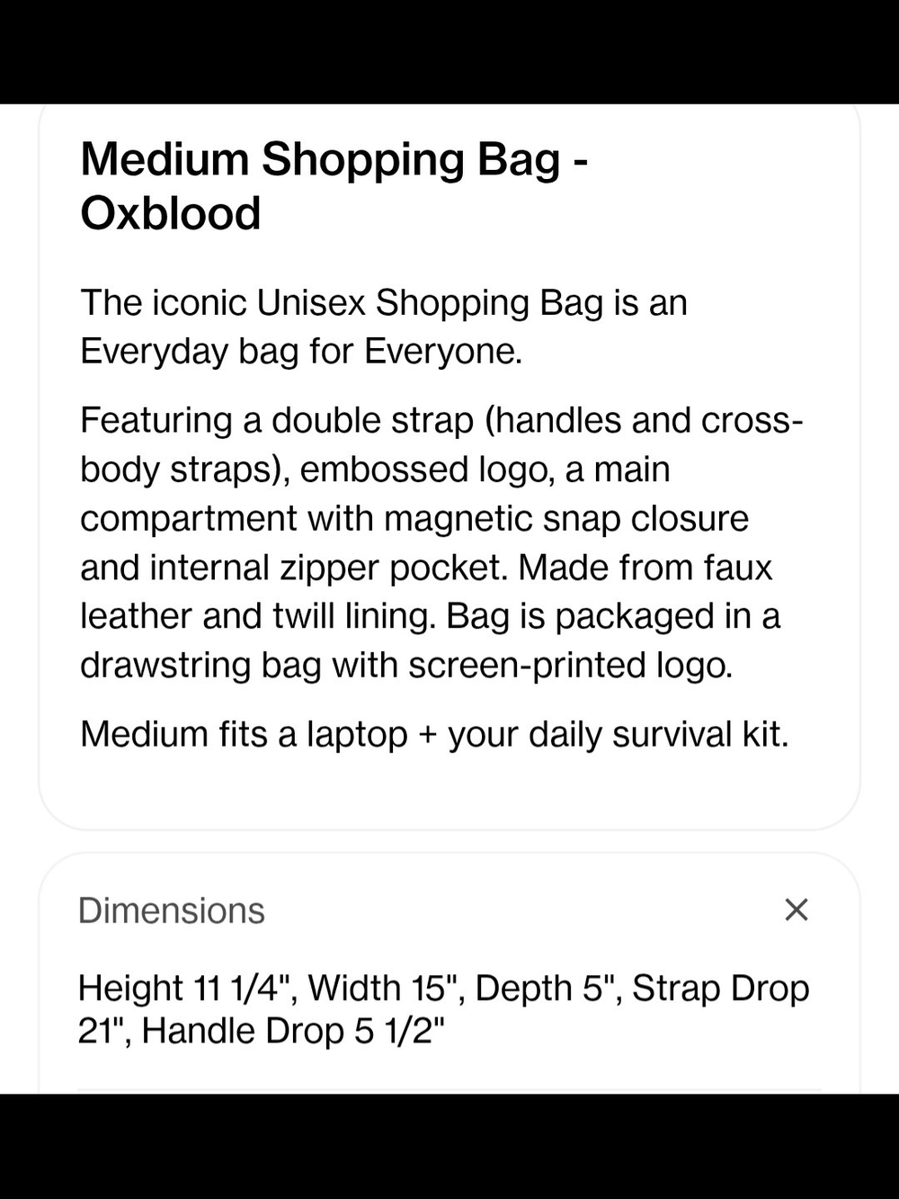 Used - Telfar Medium Shopper - In Good Condition - Picture 7 of 8